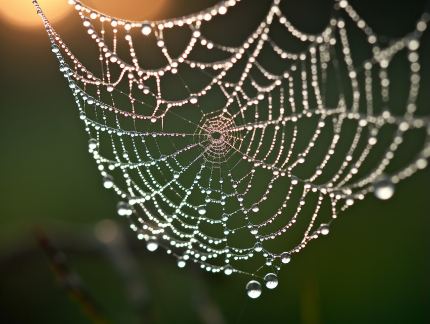 Glistening Dew on Spiderweb Glistening Dew on Spiderweb