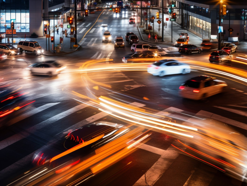 Swirling Lights of a Busy City