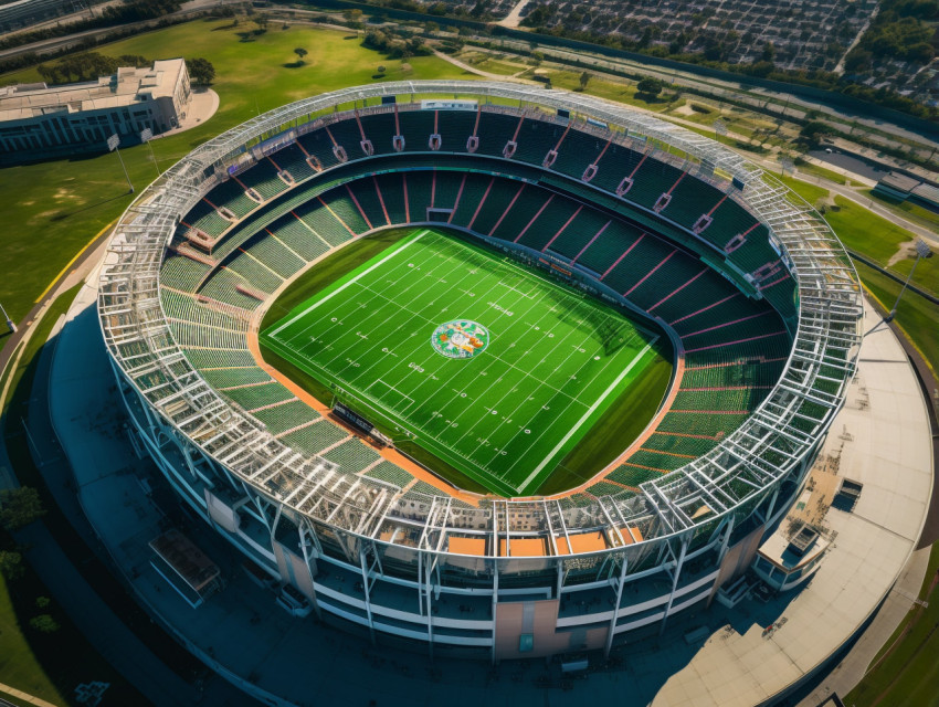 Telephoto Aerial View of Soccer Stadium Telephoto Aerial View of Soccer Stadium