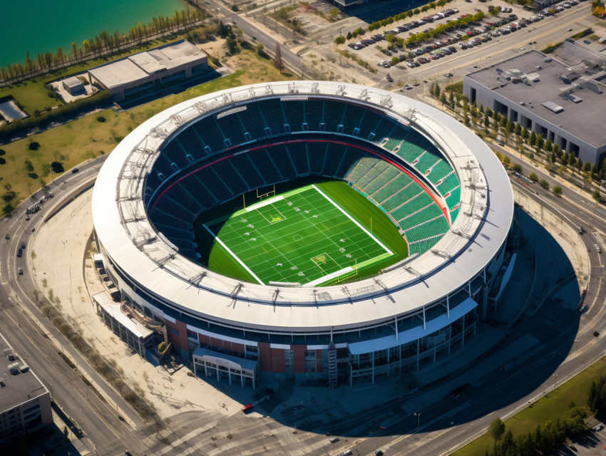 Aerial View of Soccer Stadium Aerial View of Soccer Stadium