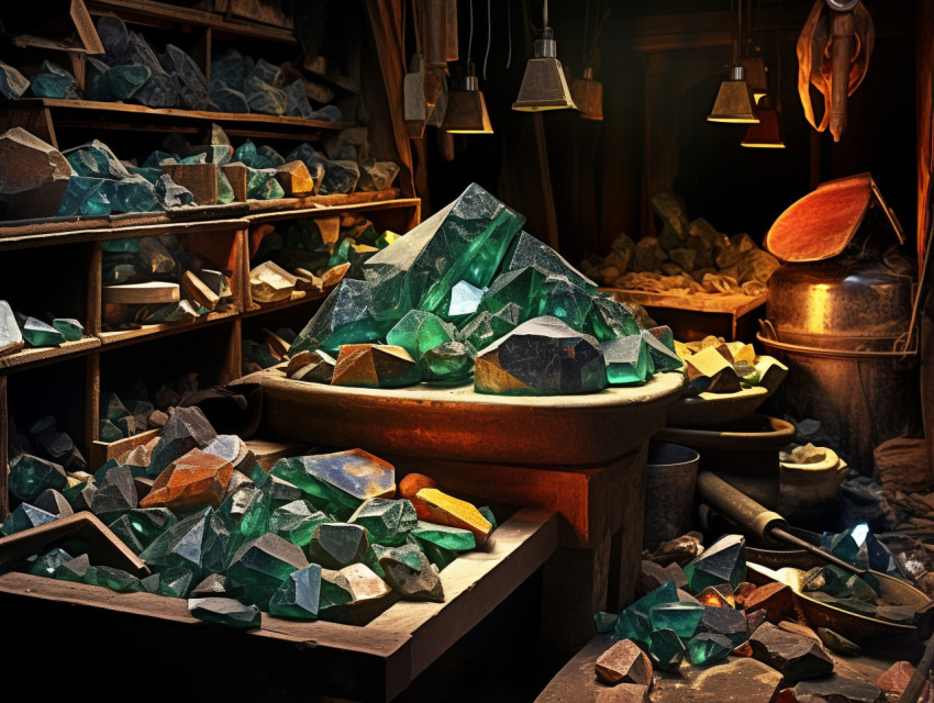 Lapidary Artist Working on Stone