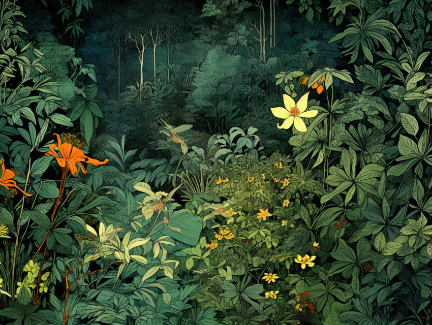Green Verdure Tapestry