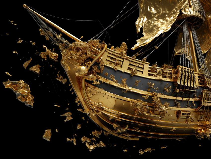 Gilded boat Artwork