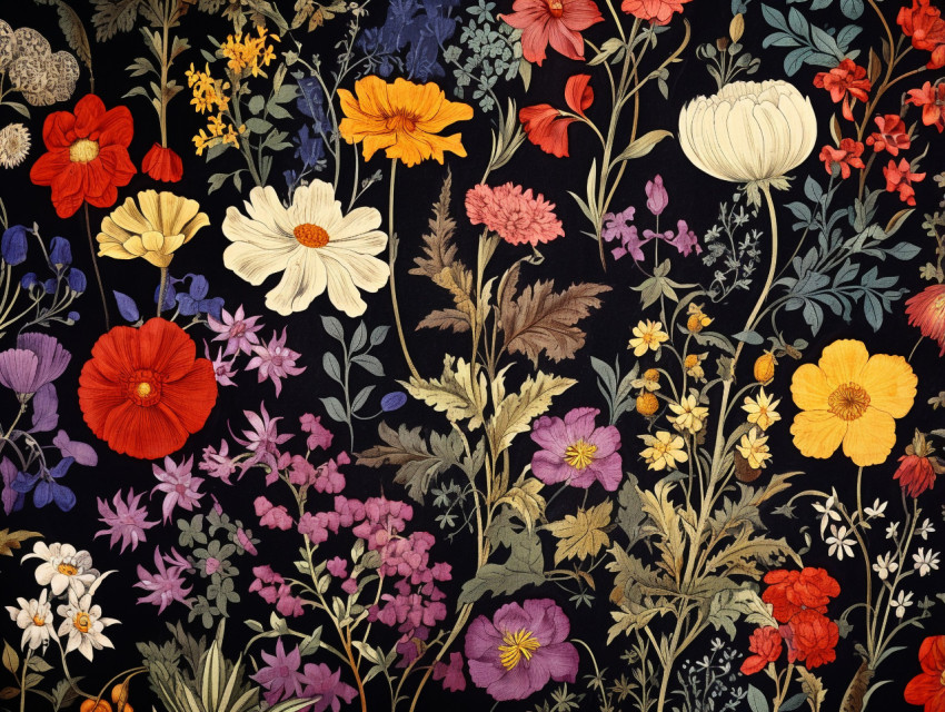 Millefleurs tapestry table runner