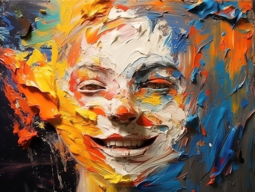 Boy Making Art Using Paint
