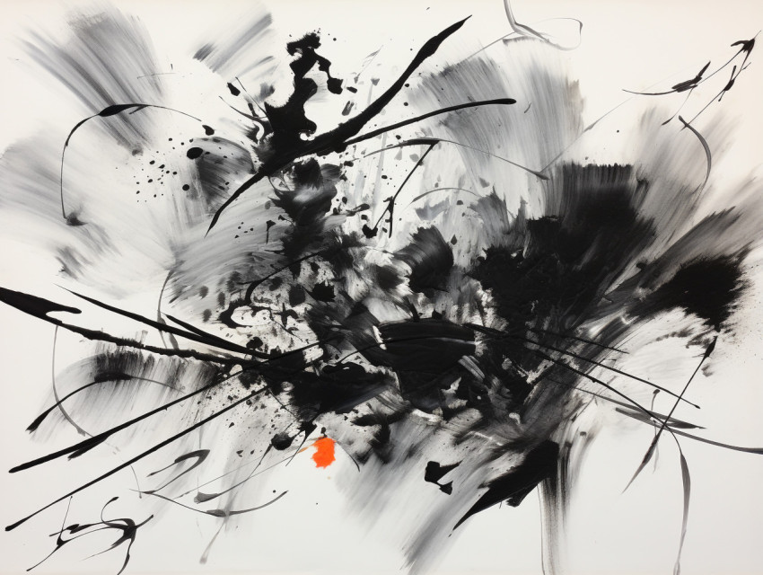 Sumi-e Drawing of a Japanese Scene