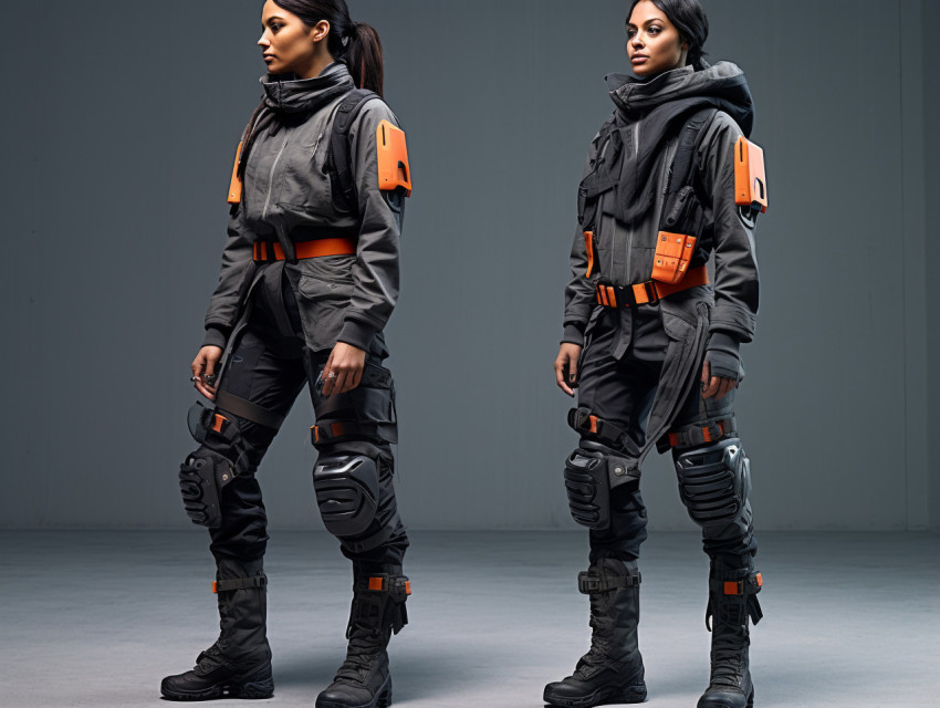 Full body techwear fashion model