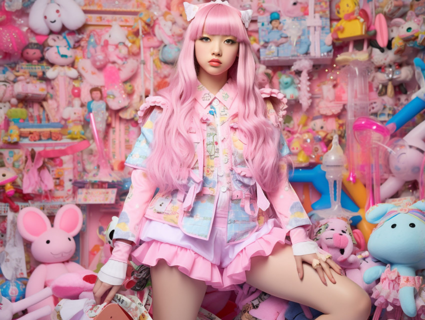 Fairy kei fashion model posing Fairy kei fashion model posing