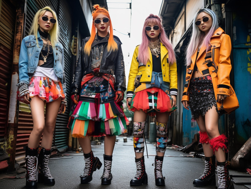 Full body harajuku fashion model