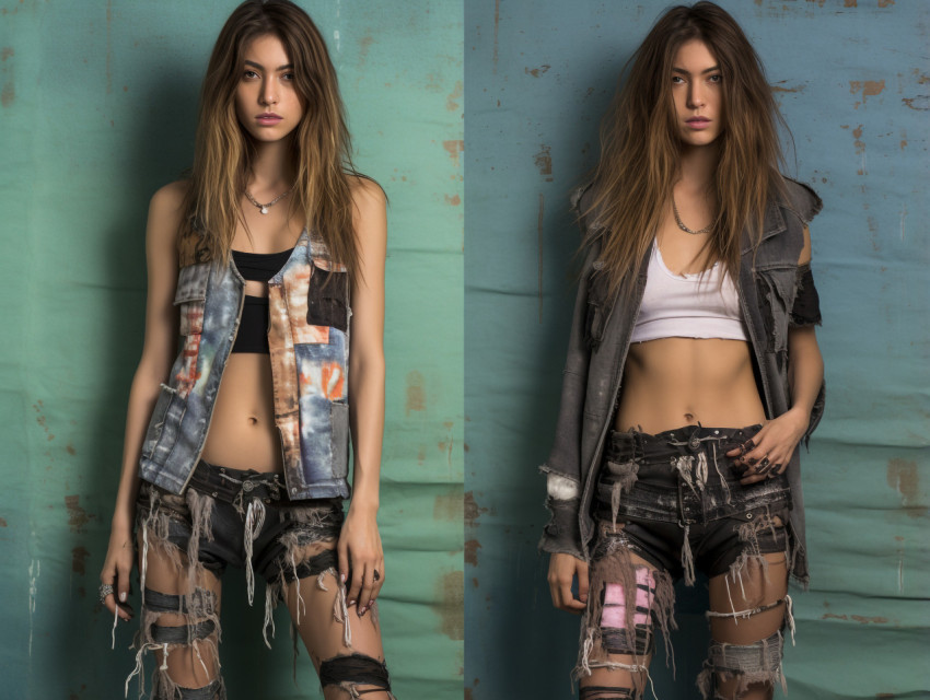 Grunge Fashion Model in Denim