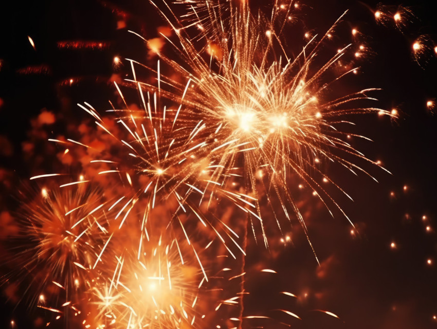 Sparkling fireworks illuminate the night sky with vibrant colors Sparkling fireworks illuminate the night sky with vibrant colors