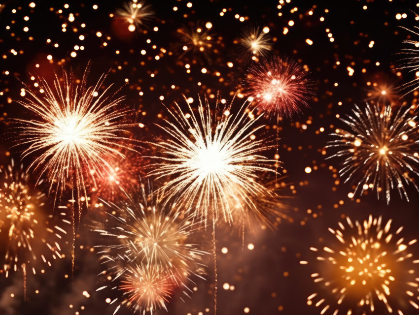 Sparkling fireworks illuminate the night sky with vibrant colors Sparkling fireworks illuminate the night sky with vibrant colors