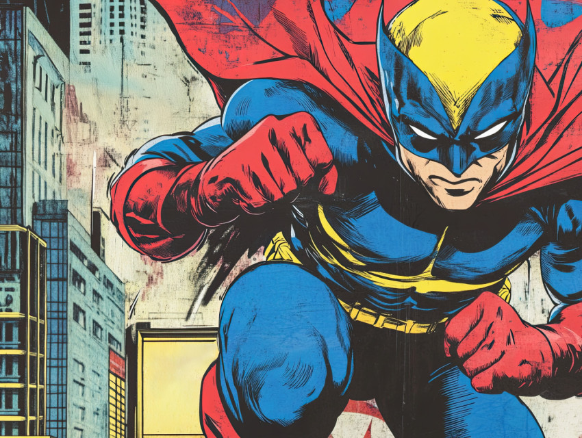 Masked vigilante standing on a rooftop at night Masked vigilante standing on a rooftop at night