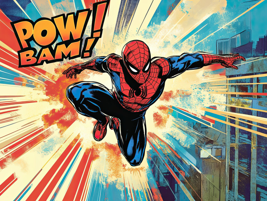 Brave hero leaping forward with dynamic energy Brave hero leaping forward with dynamic energy