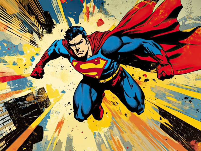 Superhero landing in a strong pose Superhero landing in a strong pose