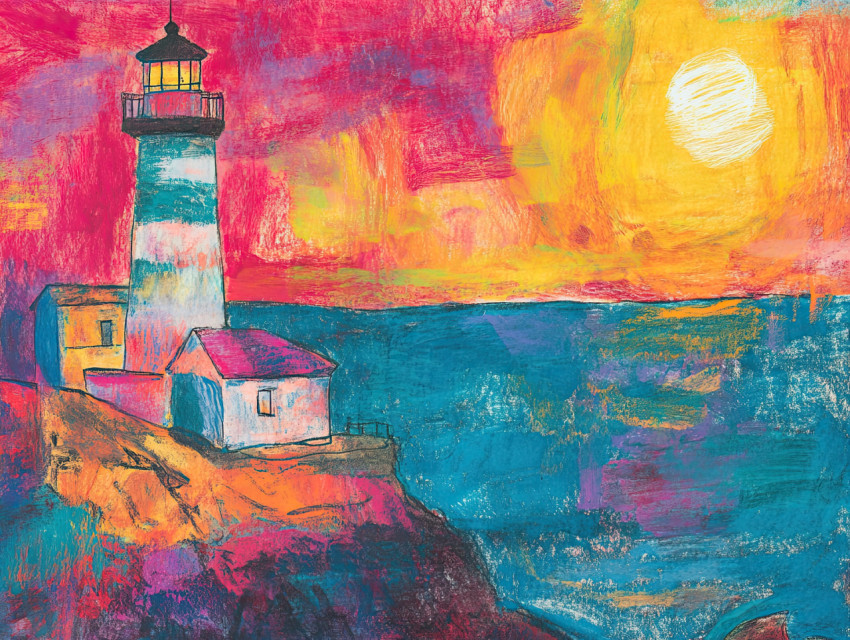 An old lighthouse stands tall by the sea An old lighthouse stands tall by the sea