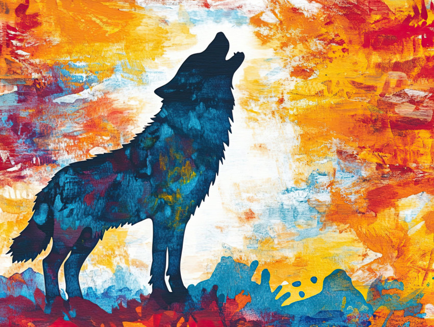 A lone wolf howls at the moon