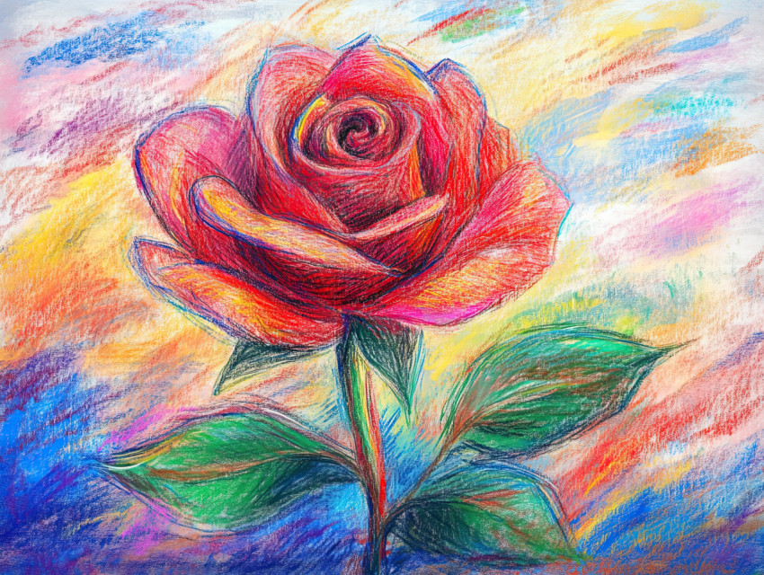 A single rose blooms with delicate petals A single rose blooms with delicate petals