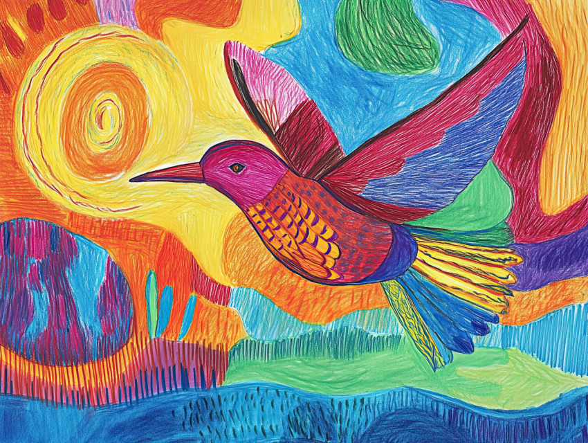 A bird soars high over a calm body of water A bird soars high over a calm body of water