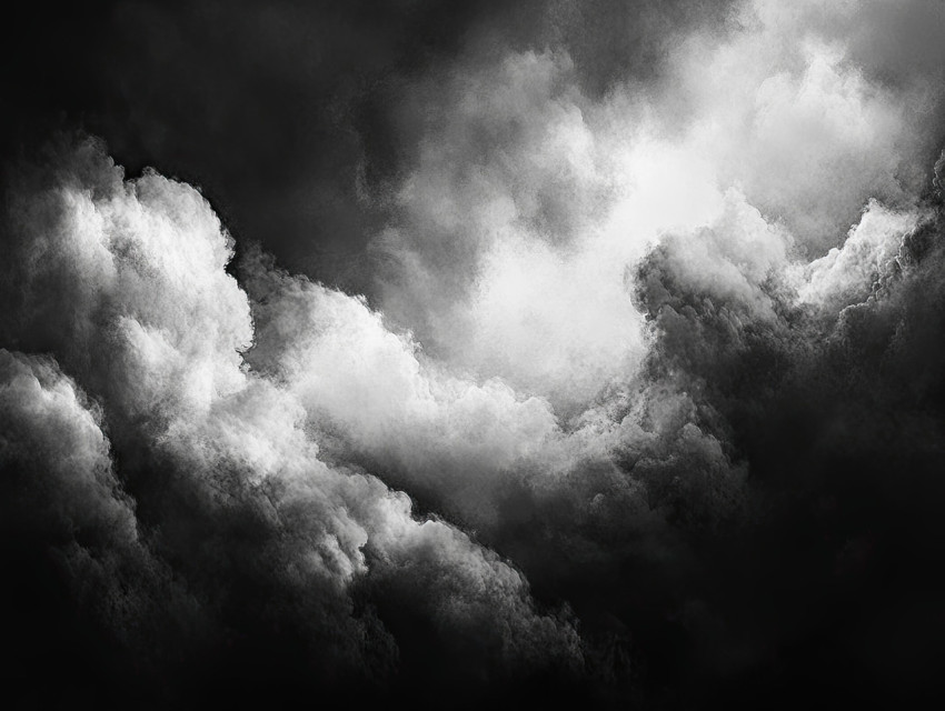 Dramatic storm clouds in grayscale Dramatic storm clouds in grayscale