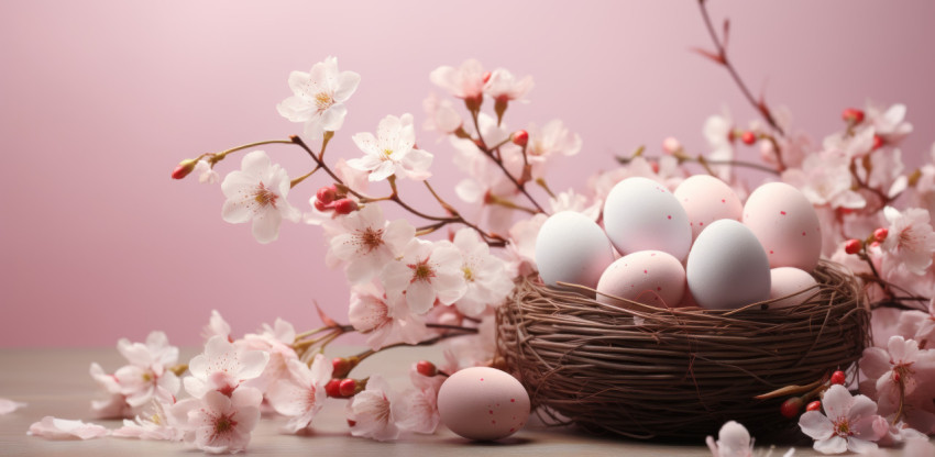 Easter eggs in a basket Easter eggs in a basket