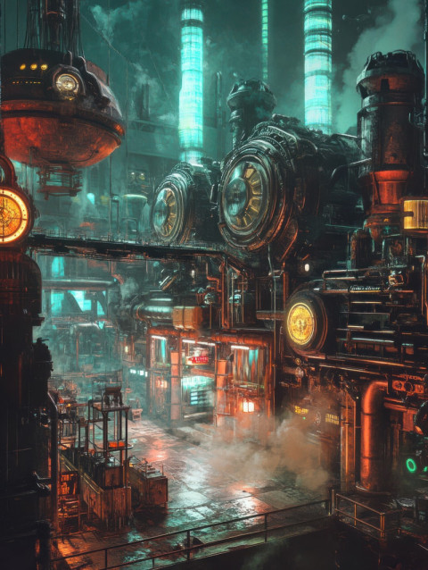 A grimy clinic filled with steam-powered prosthetics A grimy clinic filled with steam-powered prosthetics