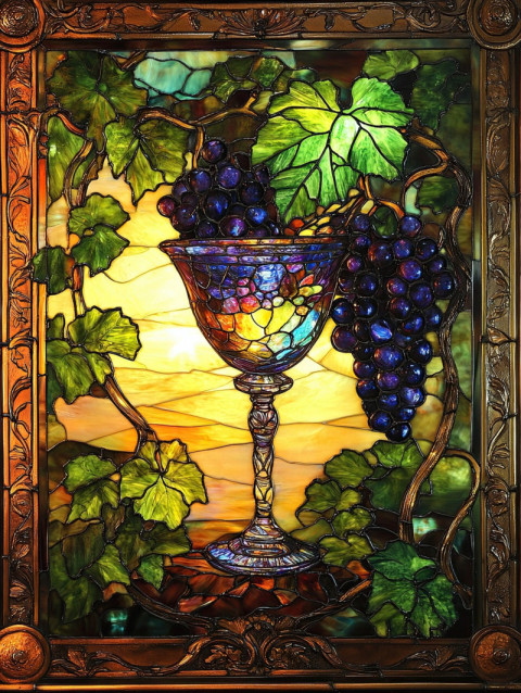 Overflowing grapevine with a rich goblet Overflowing grapevine with a rich goblet
