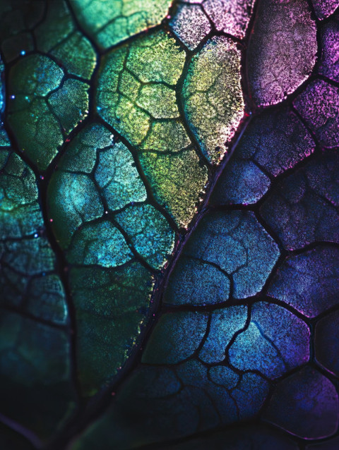 Leaf veins in magnified art