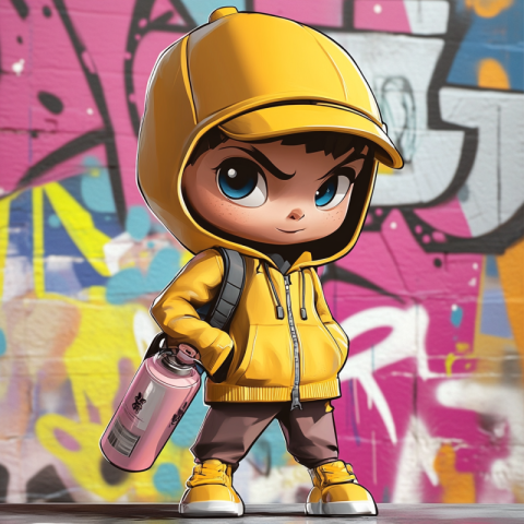 Can spray for graffiti like a human in the style of Graffiti Can spray for graffiti like a human in the style of Graffiti