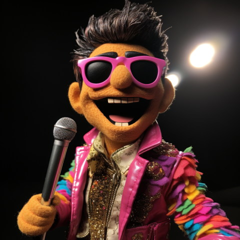 A singer as a muppet puppet A singer as a muppet puppet