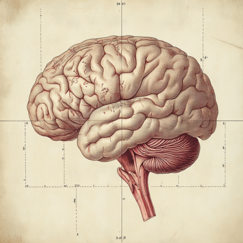 Realistic anatomical depiction of a human brain highlighting key regions. Educational medical illustration for human anatomy and neurology Realistic anatomical depiction of a human brain highlighting key regions. Educational medical illustration for human anatomy and neurology