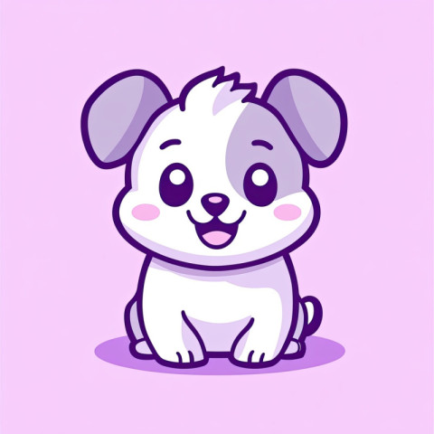 Adorable cartoon puppy icon with rounded features Adorable cartoon puppy icon with rounded features