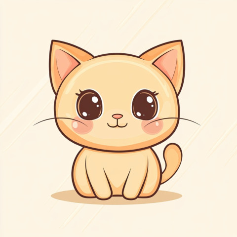 Adorable cartoon kitten icon with soft rounded edges Adorable cartoon kitten icon with soft rounded edges
