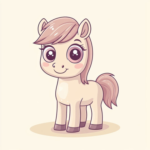 Adorable cartoon horse icon with soft rounded lines Adorable cartoon horse icon with soft rounded lines