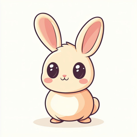 Adorable cartoon bunny icon with floppy ears Adorable cartoon bunny icon with floppy ears