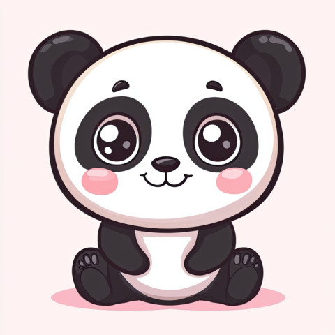 Adorable cartoon panda icon with round fluffy cheeks Adorable cartoon panda icon with round fluffy cheeks