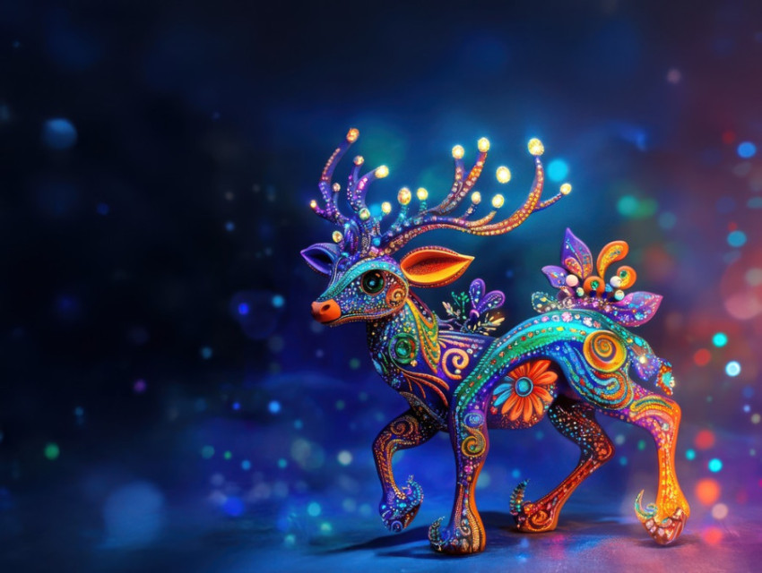 Deer with luminous crystal antlers Deer with luminous crystal antlers