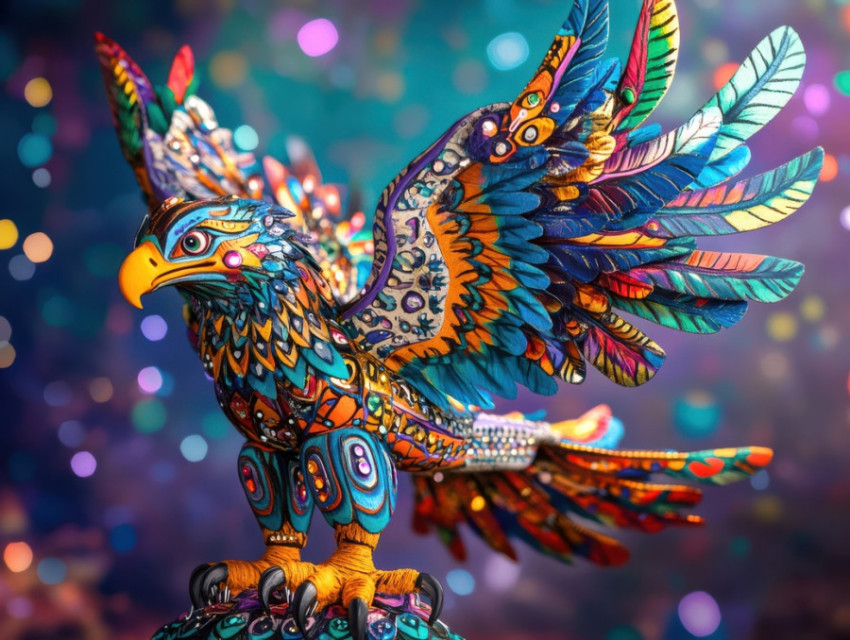 Eagle with lightning bolt feathers Eagle with lightning bolt feathers