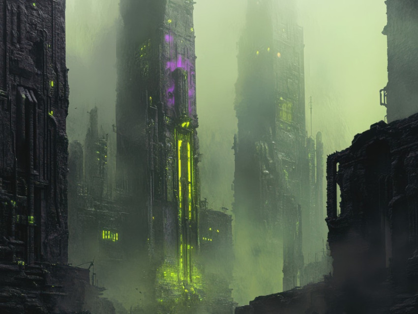 Gothic towers rise against a dark sky Gothic towers rise against a dark sky