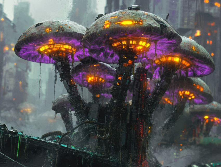 Bio engineered fungi grow on rusted metal scraps Bio engineered fungi grow on rusted metal scraps