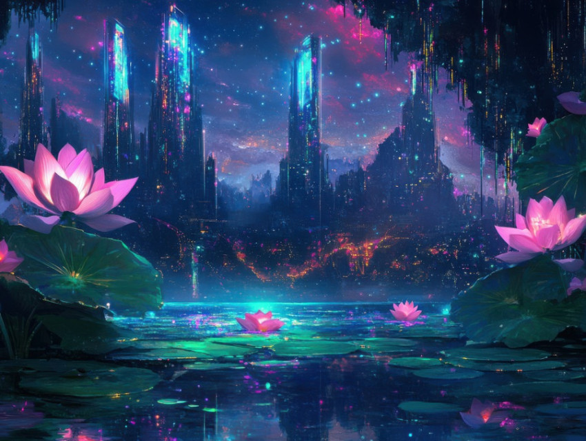 Lotus flower in tranquil pond Lotus flower in tranquil pond