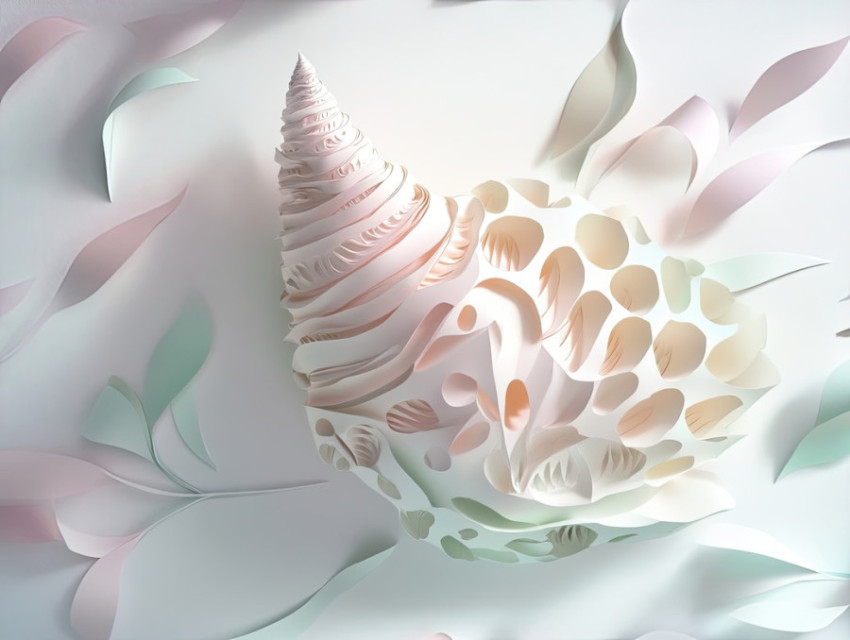 A seashell with finely carved patterns A seashell with finely carved patterns