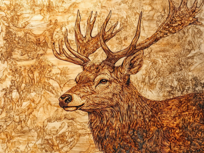 Majestic stag with detailed antlers