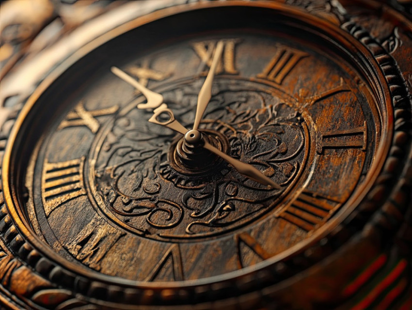 Vintage pocket watch with engraved numerals Vintage pocket watch with engraved numerals