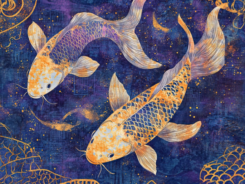 Koi fish with rippling Koi fish with rippling