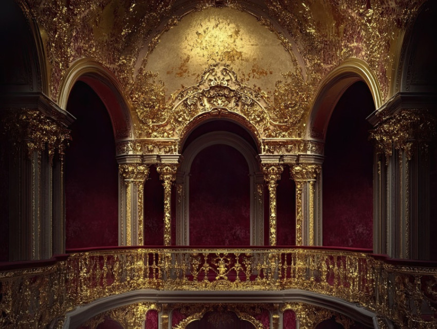 Domed palace with gilded accents shining under sunlight Domed palace with gilded accents shining under sunlight
