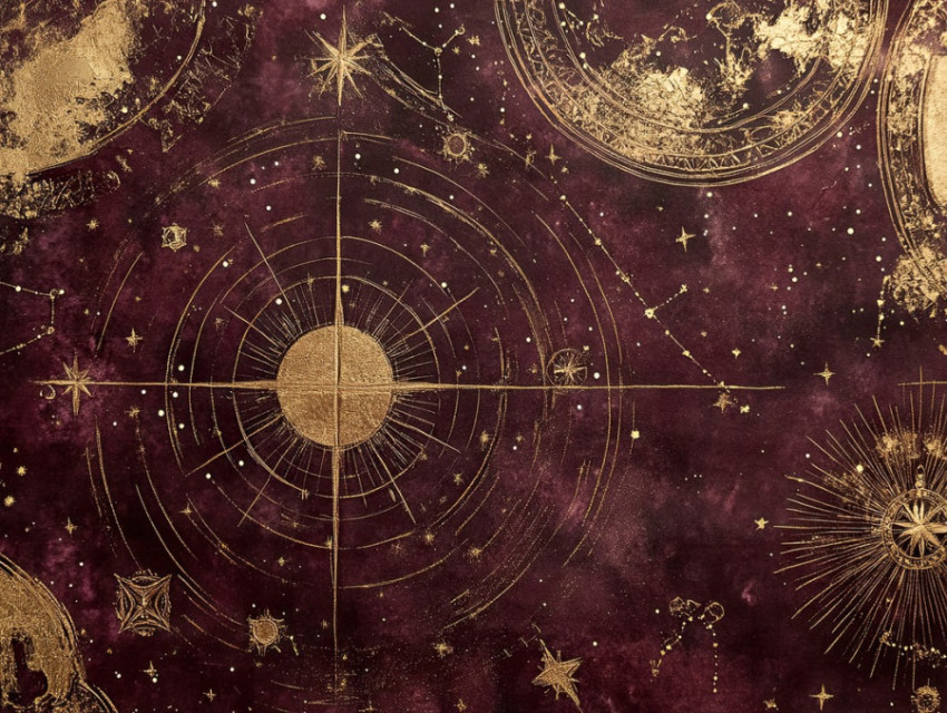Celestial map with gilded constellations Celestial map with gilded constellations