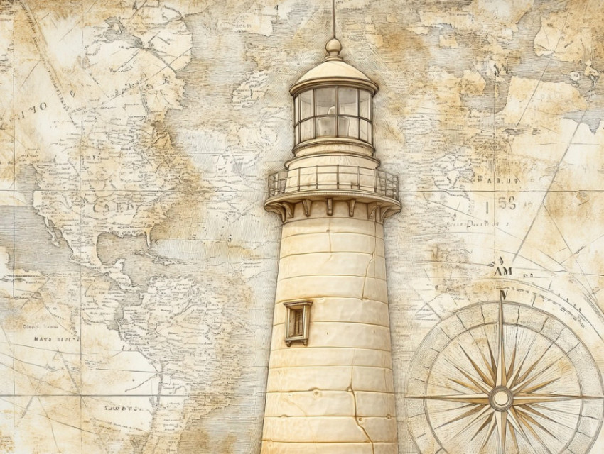 A lighthouse with intricate linework A lighthouse with intricate linework