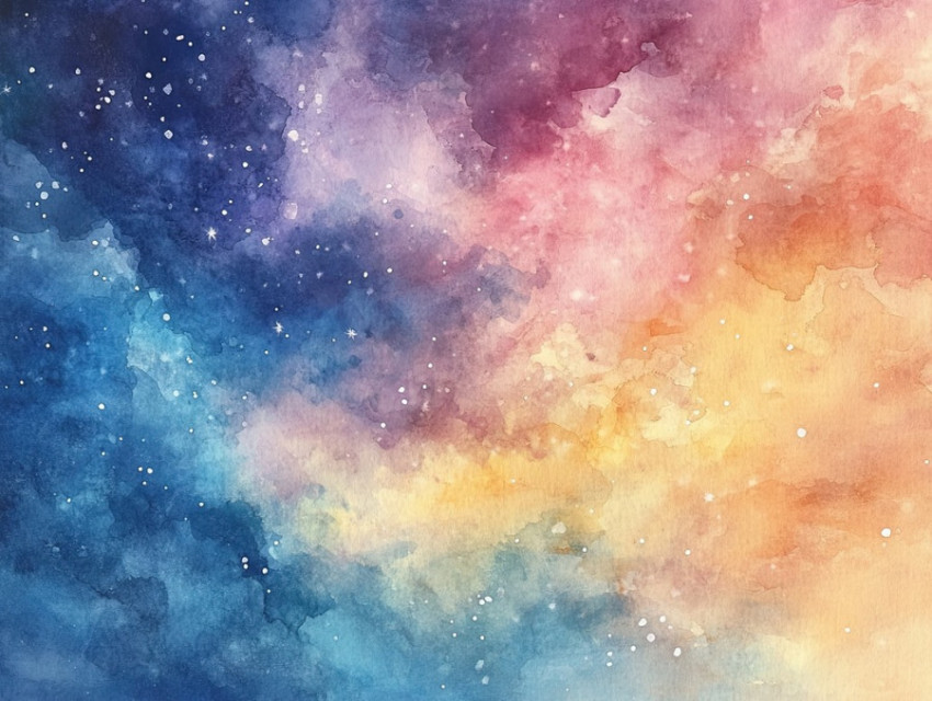 Cosmic nebula in blended watercolor paint Cosmic nebula in blended watercolor paint