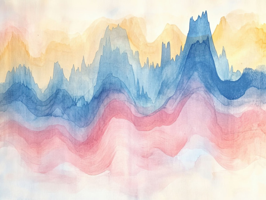 Abstract stock chart in fluid watercolor paint Abstract stock chart in fluid watercolor paint